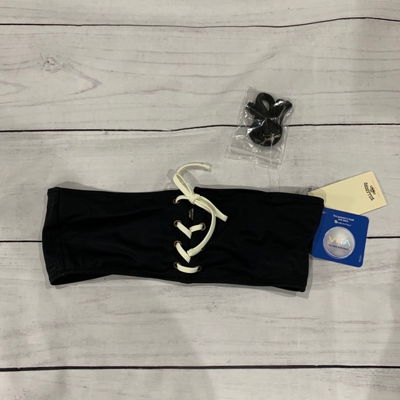 EUC - Billabong Onyx Wave Bandeau Bikini Top Sz M - Picture 2 of 5